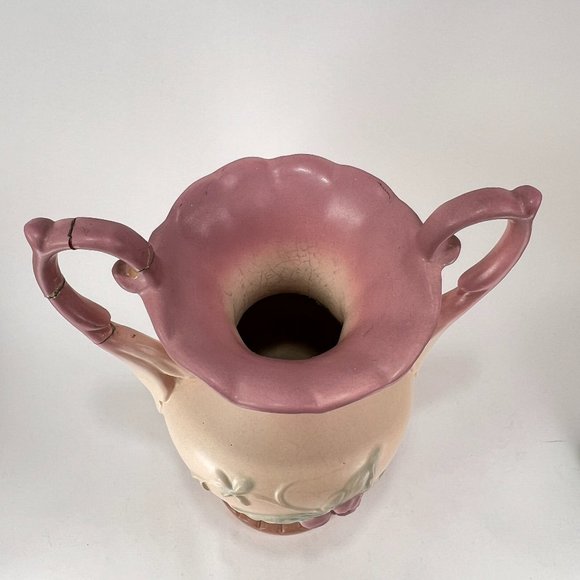 Vtg Hull Art Vase Double Handle Ceramic Wildflower Pastel Matte 40s - Picture 6 of 16